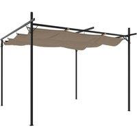 Berkfield Home Pergola with Retractable Roof Taupe 295x292x230 cm in Beige | Size: 295 x 292 x 230 cm