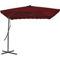 Berkfield Home Outdoor Parasol with Steel Pole Bordeaux Red 250x250x230 cm | Size: 250 x 250 x 230 cm