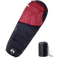 Berkfield Home Mummy Sleeping Bag for Adults Camping 3 Seasons in Black