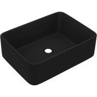 Berkfield Home Luxury Wash Basin Matt Black 41x30x12 cm Ceramic | Size: 41 x 30 x 12 cm