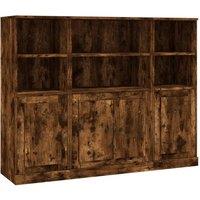 Berkfield Home Highboards 3 pcs Smoked Oak Engineered Wood in Brown