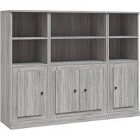 Berkfield Home Highboards 3 pcs Grey Sonoma Engineered Wood