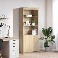 Berkfield Home Highboard Sonoma Oak 70x35x180 cm Engineered Wood in Light Brown | Size: 70 x 35 x 180 cm