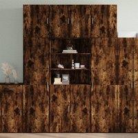 Berkfield Home Highboard Smoked Oak 80x42.5x249 cm Engineered Wood in Brown