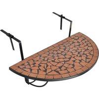 Berkfield Home Hanging Balcony Table Terracotta Mosaic in Brown