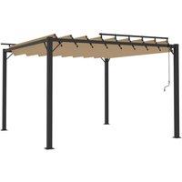 Berkfield Home Gazebo with Louvered Roof 3x3 m Taupe Fabric & Aluminium in Beige