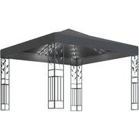 Berkfield Home Gazebo with LED String Lights 3x3 m Anthracite in Charcoal