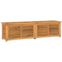 Berkfield Home Garden Storage Box with Bag 200x50x53 cm Solid Wood Teak in Brown | Size: 200 x 50 x 53 cm