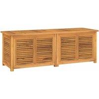 Berkfield Home Garden Storage Box with Bag 150x50x53 cm Solid Wood Teak in Brown | Size: 150 x 50 x 53 cm