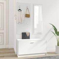 Berkfield Home Stylish 3-in-1 Shoe Cabinet Set White Engineered Wood