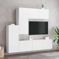 Berkfield Home Versatile 5 Piece TV Wall Units White Engineered Wood