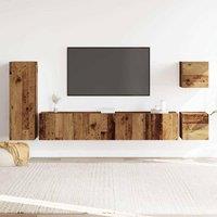 Berkfield Home Classic 5 Piece TV Cabinet Set Wall-mounted Old Wood Engineered Wood