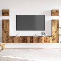 Berkfield Home Classic 6 Piece TV Cabinet Set Wall-mounted Old Wood Engineered Wood in Brown
