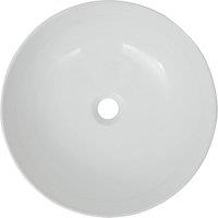 Berkfield Home Elegant Basin Round Ceramic White 41.5x13.5 cm