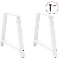 Berkfield Home Modern Coffee Table Legs A-Shaped 2 pcs White 90x(72-73) cm Steel in White