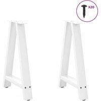 Berkfield Home Modern Coffee Table Legs A-Shaped 2 pcs White 50x(72-73) cm Steel in White