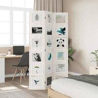 Berkfield Home Room Divider 3 Panels White Solid Wood Paulownia