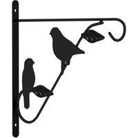 Berkfield Home Hanging Basket Brackets with Planters 4 pcs Black Steel