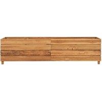Berkfield Home Raised Bed 150x40x38 cm Solid Wood Teak & Steel in Brown | Size: 150 x 40 x 38 cm