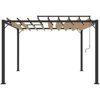 Berkfield Home Gazebo with Louvered Roof 3x3 m Taupe Fabric & Aluminium in Beige