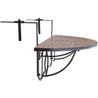 Berkfield Home Hanging Balcony Table Terracotta Mosaic in Brown