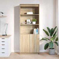 Berkfield Home Highboard Sonoma Oak 70x35x180 cm Engineered Wood in Light Brown | Size: 70 x 35 x 180 cm