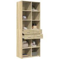 Berkfield Home Highboard Sonoma Oak 70x42.5x185 cm Engineered Wood in Light Oak