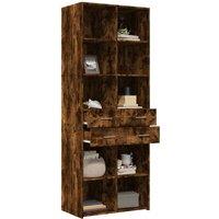 Berkfield Home Highboard Smoked Oak 70x42.5x185 cm Engineered Wood in Brown