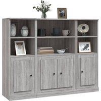 Berkfield Home Highboards 3 pcs Grey Sonoma Engineered Wood