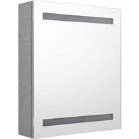 Berkfield Home LED Bathroom Mirror Cabinet Concrete Grey 50x14x60 cm | Size: 50 x 14 x 60 cm