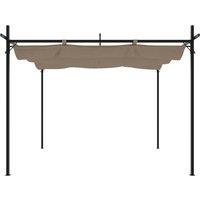 Berkfield Home Pergola with Retractable Roof Taupe 295x292x230 cm in Beige | Size: 295 x 292 x 230 cm