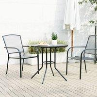 Berkfield Home Patio Table Round Anthracite 80x72.5 cm Powder-coated Steel in Dark Grey | Size: 80x72.5 cm