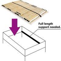 Berkfield Home Slatted Bed Base with 28 Slats 7 Zones 100x200 cm in Brown