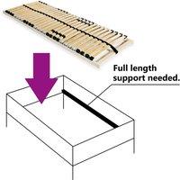 Berkfield Home Slatted Bed Base with 28 Slats 7 Zones 70x200 cm in Light Brown