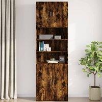 Berkfield Home Wall Cabinet Smoked Oak 80x42.5x64 cm Engineered Wood in Brown