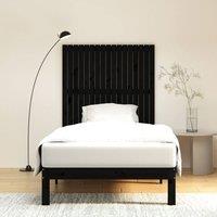 Berkfield Home Wall Headboard Black 108x3x110 cm Solid Wood Pine | Size: 108 x 3 x 110 cm