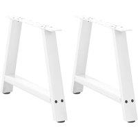 Berkfield Home Coffee Table Legs A-Shaped 2 pcs White 60x(42-43) cm Steel in White