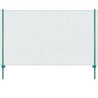 Berkfield Home Wire Mesh Fence with Posts Steel 25x1.5 m Green