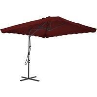 Berkfield Home Outdoor Parasol with Steel Pole Bordeaux Red 250x250x230 cm | Size: 250 x 250 x 230 cm