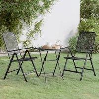 Berkfield Home 3 Piece Garden Dining Set Expanded Metal Mesh Anthracite in Black