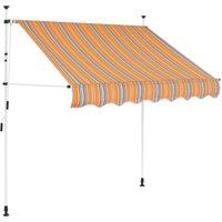 Berkfield Home Manual Retractable Awning 150 cm Yellow & Blue Stripes