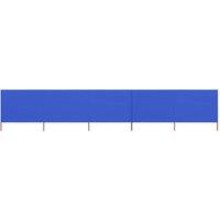 Berkfield Home 5-panel Wind Screen Fabric 600x160 cm Azure Blue