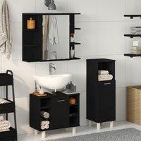 Berkfield Home Bathroom Furniture Set Set of 3 Black Oak Engineered wood