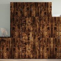 Berkfield Home Highboard Smoked Oak 80x42.5x249 cm Engineered Wood in Brown