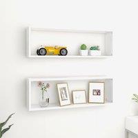 Berkfield Home Wall Cube Shelf 2 pcs White 80x15x26.5 cm Engineered Wood