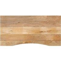 Berkfield Home Desk Top with Curve 140x60x2.5 cm Solid Wood Rough Mango in Brown