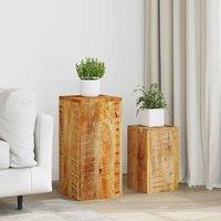 Berkfield Home Plant Stands 2 pcs Solid Mango Wood in Brown
