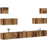 Berkfield Home 7 Piece TV Cabinet Set Wall-mounted Old Wood Engineered Wood
