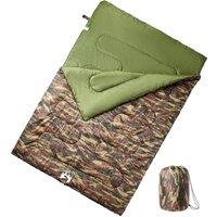 Berkfield Home Double Sleeping Bag with Pillows for Adults Camping 3-4 Seasons in Green