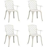 Berkfield Home Garden Chairs 4 pcs Cast Aluminium White
